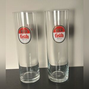 🍻Set of 2 Authentic Früh Kölsch Beer Glasses - 0.2L Stange - Made in Germany 🇩🇪